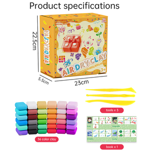 Kit de pâte à modeler auto-durcissante 36 couleurs, pâte à modeler ultra-légère, douce et non collante pour enfants avec outils, prise en charge de la personnalisation OEM et ODM - Product Image 5