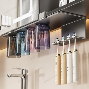 Support de brosse à dents magnétique rond, sans perçage, monté sur armoire de salle de bain, facile à nettoyer, conception durable pour une utilisation aux toilettes - Product Image 4