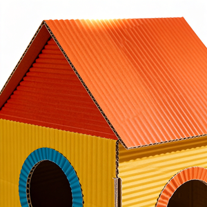 Rumah Mainan Kucing Lipat Dua Tingkat, Modern, Mewah, Berwarna, Grosir Kustom, Tahan Lama, Nyaman, untuk Kucing di Dalam Ruangan, Dilengkapi Penyimpanan - Product Image 3