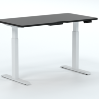 Bureau de jeu ergonomique avec éclairage LED, bureau de bureau réglable en hauteur, pieds de bureau réglables, bureau assis-debout
