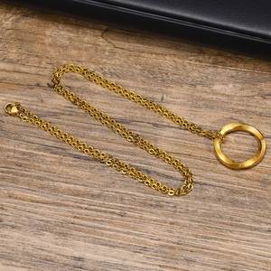 लोकप्रिय फैशन 18k सोने की प्लेटेड स्टेनलेस स्टील वाइकिंग रे मोबियस रिंग पेलेंट ओ चेन पुरुष महिला गहने के लिए - Product Image 5