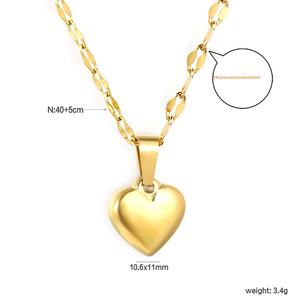 Nuevo Collar de Corazón Minimalista y Moderno, Chapado en Oro de 18K PVD, Collar con Colgante de Acero Inoxidable para Mujer, Regalo - Product Image 2