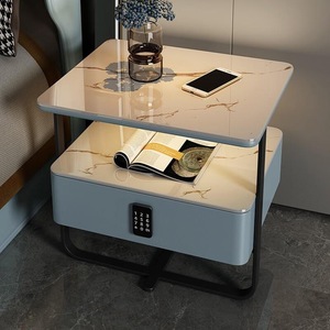 Table d'appoint intelligente haut <span class=keywords><strong>de</strong></span> gamme pour la maison, avec plateau en céramique frittée, serrure <span class=keywords><strong>de</strong></span> sécurité à empreinte digitale et éclairage LED décoratif. - Product Image 2