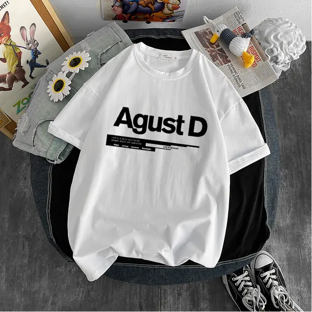 New Korean version of KPOP Agust D Clothing Tops Shirt Summer Aesthetics Graphic Short Sleeve T Shirts Female Camiseta