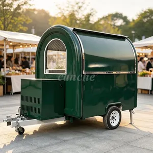 Camion de restauration mobile vert encre de 2,2 m, chariot de restauration personnalisé, mini-remorque à pizza et à snacks pour les entreprises - Product Image 1