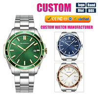Montre mécanique automatique personnalisée pour homme, acier inoxydable, cristal saphir, montre-bracelet de luxe pour affaires, mouvement japonais, étanche, date