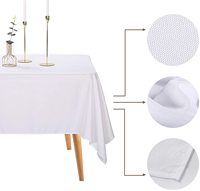 Nappe rectangulaire personnalisée 60x102 pouces pour table de 6 pieds en polyester lavable, blanche, pour mariages et événements