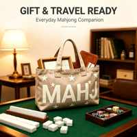 Sac fourre-tout en toile pour Mahjong, sac de shopping tendance, étui de transport pour tuiles, sac de rangement portable pour tuiles de Mahjong avec poignée