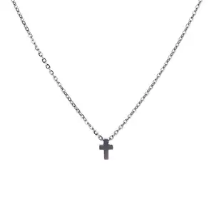 High Quality Religious Jewelry Stainless Steel Cross Pendant Necklace 18K Gold Plated Hollow Cross Steel Necklace For Man Woma