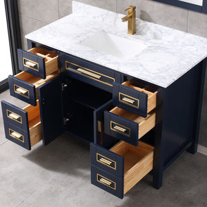 Mueble de Baño Moderno de Madera Sólida de Primera Calidad con Espejo Incluido, Superficie Fácil de Limpiar, Diseño Resistente al Agua para Apartamentos, Vietnam - Product Image 3