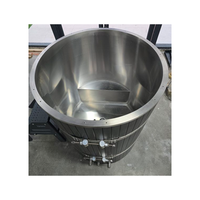 Baignoire de glace verticale ronde Thermo Wood IceTech Factory OEM avec revêtement en acier inoxydable pour extérieur, 1 personne, 10 jets