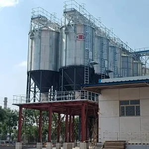 Descarregando silos/silo descarregando/tremonha do aço com estrutura do apoio do aço