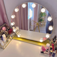 Professional Metal+Glass LED Vanity Mirror 12 Bulbs Dimmable Magnifying Touch Control Personalized Makeup Dressing Table Home