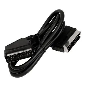 Plugue scart para cabo scart de 1.5m, fio de chumbo para tv dvd freeview box com 21 pinos