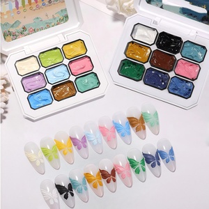 Gel de Pintura al Óleo Serie Macaron de 9 Colores, Pegamento para Uñas, Colores Brillantes, Textura Cremosa de Alta Saturación, Gel Fuerte y Duradero - Product Image 5