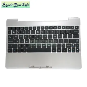 US English replacement keyboard for Asus Transformer Pad TF300T 13GOK0G60P020-20B06DZYA02 03 silver Palmrest cover