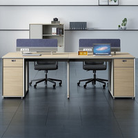 Ensemble de bureau et chaise modulaires en panneaux de bois pour employés – Poste de travail minimaliste et moderne avec table d'ordinateur