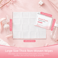 Lingettes nettoyantes pour tire-lait sans alcool, emballées individuellement, format voyage, pour nettoyer les sucettes