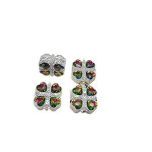 Accesorio de Joyería en Forma de Corazón con Trébol de Cuatro Hojas en Aleación Electrochapada para Hacer Collares DIY 026 - Product Image 5