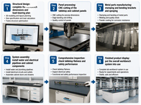 Banc de travail de laboratoire robuste, table de travail de laboratoire en acier avec armoires pour école, usine