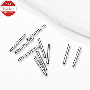 <b>Titanium</b> Straight Rod F136 Internal Thread Piercing Jewelry For Ear Lip Tongue <b>Studs</b> - Product Image 2