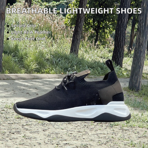 รองเท้าวิ่งผู้ชายแบบผูกเชือก น้ำหนักเบา ระบายอากาศได้ดี ลายตาข่าย ปักโลโก้ กันลื่น เหมาะสำหรับใส่ลำลองและเดินทาง - Product Image 2