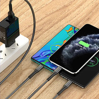 Données personnalisées 66W 1.2M Charge super rapide 4 pieds Micro 3 en 1 Câble de chargeur en nylon tressé Multi Usb Charge rapide 5A Type c Câbles