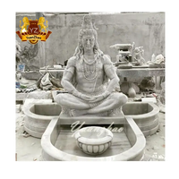 Décoration extérieure Fontaine à eau de Shiva en pierre de taille personnalisée Fontaine à eau de Shiva d'intérieur en marbre à vendre