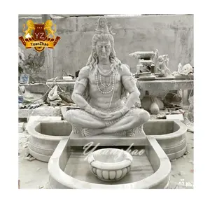 Outdoor Decoration Stone Custom Size Shiva Water Fountain Marble Indoor Shiva Water Fountain For Sale