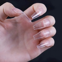 120 pièces de faux ongles en gel souple acrylique semi-mat, transparents, forme cercueil, amande, carré, français, stiletto, fournisseur d'ongles