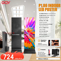 Harga Promosi P1.86 Layar LED Poster Display Pabrik Cina Digital Signage Layar LED Iklan Stok Siap Kirim