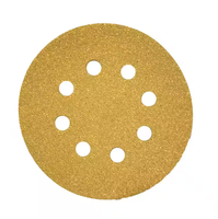 Papier abrasif jaune disque de ponçage 115mm 8 trous crochet et boucle meulage à l'oxyde d'aluminium pour le bois
