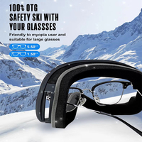 Masque de ski confortable avec verres polarisés miroir, monture PC, lunettes de snowboard, lunettes de ski, lunettes de sport pour la neige, lunettes de sécurité, logo personnalisé