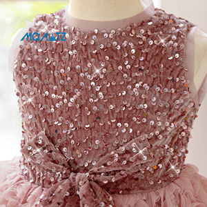 MQATZ <span class=keywords><strong>Robe</strong></span> de Soirée Rose Luxe pour Filles, <span class=keywords><strong>Robe</strong></span> de Bal Col Rond Scintillante sans Manches en Velours avec Décorations Florales, Tenue Formelle pour Fêtes d'Été et Bals de Promo - Product Image 3