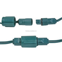 Cordon d'extension vert pour guirlande lumineuse coaxiale, rallonge pour mini-lumières LED grand angle coaxiales, connecteur de guirlandes C7 et C9