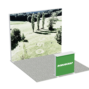 Stand de Exhibición Ecológico Personalizado de 3*3M con <span class=keywords><strong>Caja</strong></span> de <span class=keywords><strong>Luz</strong></span> SEG, Panel Trasero Grande Individual con Gráfico de Paisaje Verde - Product Image 4