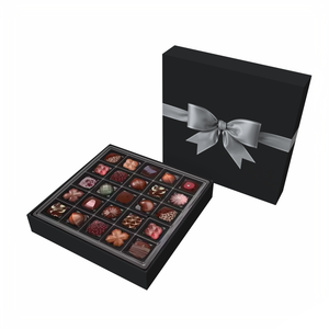 Sang trọng thân thiện với môi trường phân hủy sinh học màu đen tùy chỉnh sô cô la bao bì hộp với cấu trúc cứng nhắc và Bowknot cho đám cưới ăn vặt - Product Image 1