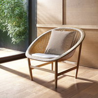Chaise en rotin en forme d'œuf tissée pour l'extérieur, pour restaurant, cantine, café
