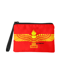Porte-monnaie compact à fermeture éclair avec drapeau syrien arameen, organiseur de billets et de cartes, accessoire cadeau pour le quotidien