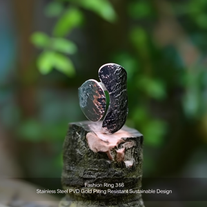 แหวนแฟชั่น สแตนเลสสตีล 316L ชุบทอง PVD ดีไซน์ทนทานและยั่งยืน - Product Image 3