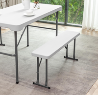 Le nouveau banc pliant portable en plastique blanc de 4 pieds pour les fêtes en plein air