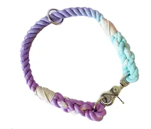 Nuevo Producto 2026 2026 2024 Collar para Perro de Lujo, Colorido y Elegante, con Logotipo Personalizado, de Cuerda de Cáñamo, Multicolor, con Etiqueta - Product Image 6