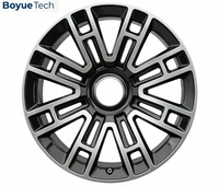 Jantes de luxe monobloc forgées noir brillant à bords usinés et multi-branches, PCD 5*108 5*112 5*114.3 5*115 5*120, pour SUV haut de gamme