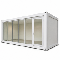 Unité de vente au détail préfabriquée en conteneur, vitrine entièrement vitrée, magasin portable pour la promotion de marque et les événements de lancement