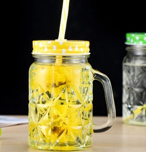 Nhà Máy Giá Khắc Thiết Kế 500Ml Thủy Tinh Mason Jar Với Rơm & Nắp Nóng Bán An Toàn Thực Phẩm Uống Lọ Cho Nước Trái Cây Lạnh Trà Món Tráng Miệng - Product Image 2