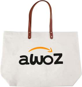 Custom Shopping Party Gift Ladies Single Shoulder Strap Zipper Pocket Cotton Canvas Tote Bag With Leather Handles - Product Image 4