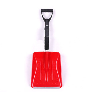 Pelle à neige portable d'hiver avec manche en bois, longueur 100-120 cm, lame en plastique, design compact, robuste pour le déneigement des allées - Product Image 4