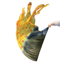 Costumes de scène, drapeaux de louange et de culte en soie colorée à motifs flamboyants pour adultes