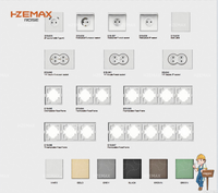 86 146 Type Gris Mat Électrique Double Pôle 250v UK Plusieurs Boutons Poussoirs Formes d'Interrupteur Mural et de Prises