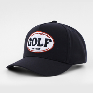 Cappello da Golf Performance con Visiera Curva, Design Nero Impermeabile, 5 Pannelli, Cappellino da Baseball Personalizzato con Ricamo per Uomo - Product Image 1